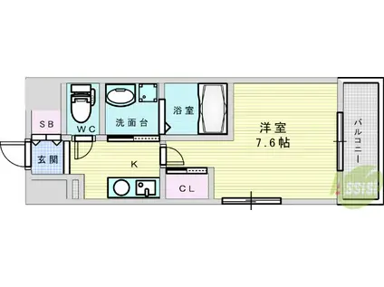 COMFORESPA新大阪(1K/5階)の間取り写真