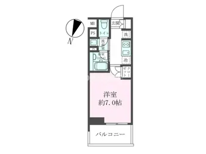 クレストコート靱公園 THE CLASS(1K/10階)の間取り写真