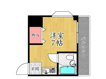 ストーリア牧野(ワンルーム/3階)の間取り写真