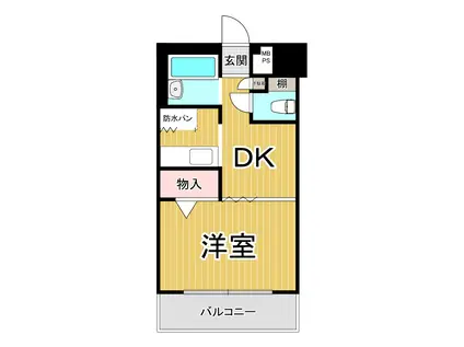 グランピア今津(1DK/6階)の間取り写真