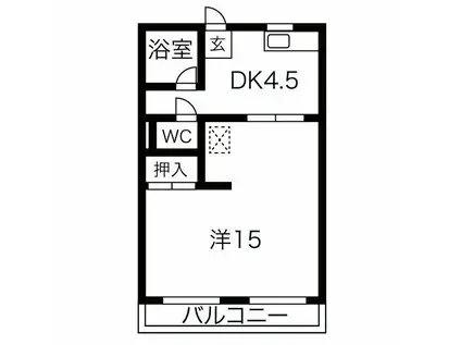 サンマンション本山(1DK/1階)の間取り写真