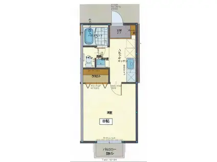 イーストヴィレッヂ(1K/2階)の間取り写真