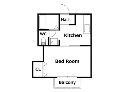 セジュールMIYA(1DK/2階)の間取り写真