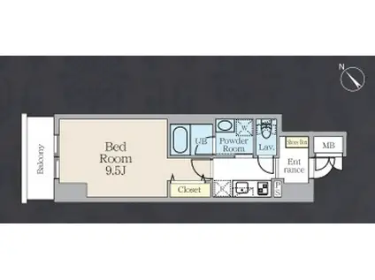 アルトヴィラ虎ノ門(1K/3階)の間取り写真