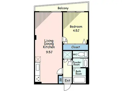 第二大盛マンション(1LDK/2階)の間取り写真