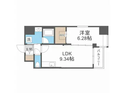 VINOプレジオ本町 2-8F(1LDK/2階)の間取り写真