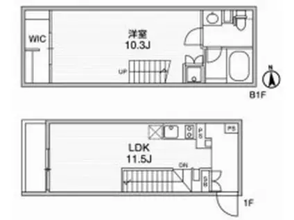FLUFFY自由が丘(1LDK/1階)の間取り写真