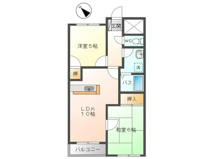 メゾン21小諸(2LDK/4階)の間取り写真