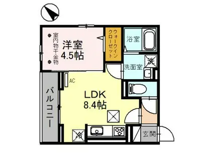 SOAVITA(1LDK/1階)の間取り写真