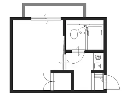 メタリックヴィラ(1K/4階)の間取り写真