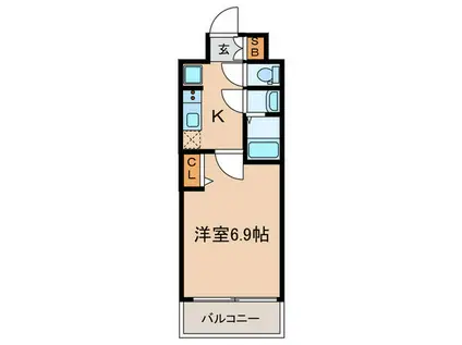 プレサンス京都東寺(1K/2階)の間取り写真
