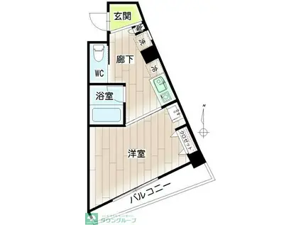 第131新井ビル(1K/6階)の間取り写真