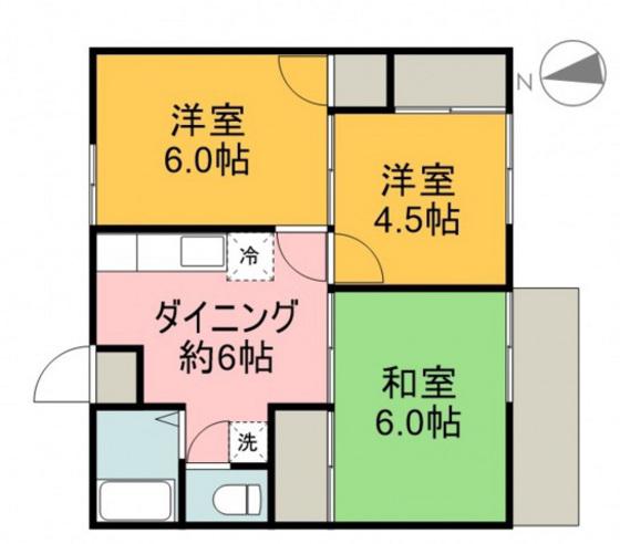 福井アパート B(3DK/1階)の間取り写真