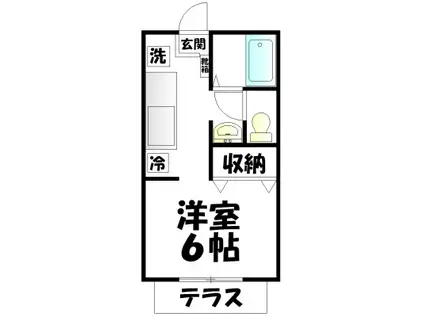 サンシティ岩原(1K/1階)の間取り写真