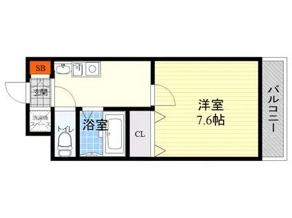 M´プラザ蒲生四駅前(1K/4階)の間取り写真