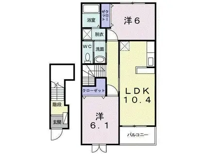 プログレス(2LDK/2階)の間取り写真