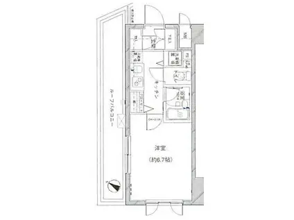 パレステュディオ六本木(1K/6階)の間取り写真