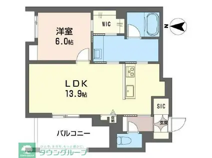 センターレジデンス グランデ(1LDK/3階)の間取り写真