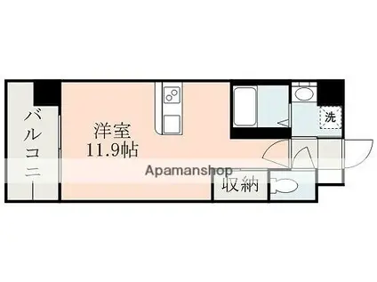 サンマークス出水(ワンルーム/4階)の間取り写真