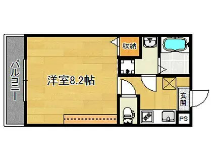 エントランスライフ同志社西(1K/3階)の間取り写真