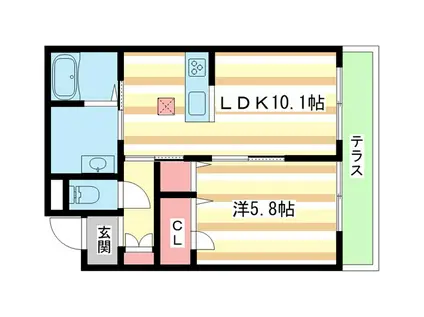 シャーメゾンFUJIMOTO(1LDK/1階)の間取り写真