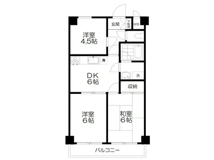 サンモール(3DK/2階)の間取り写真