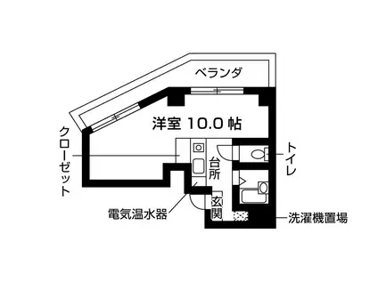 ナンバOMマンション(1K/2階)の間取り写真