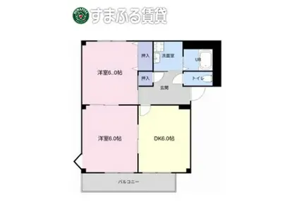 サープラスドミール(2DK/1階)の間取り写真