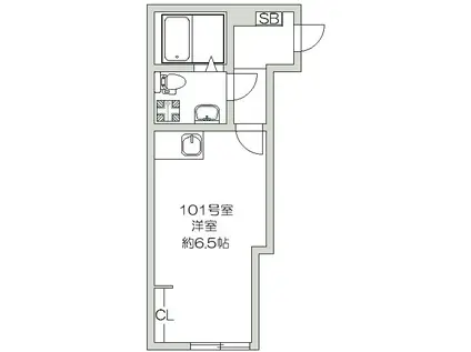 ハローハイツ新堀(1K/1階)の間取り写真