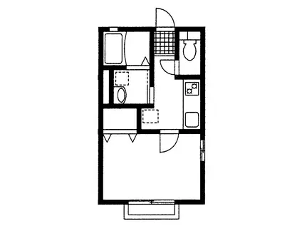 ライブパークR(1K/2階)の間取り写真