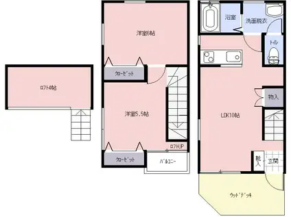 フォーレストヒルズ(2LDK/1階)の間取り写真
