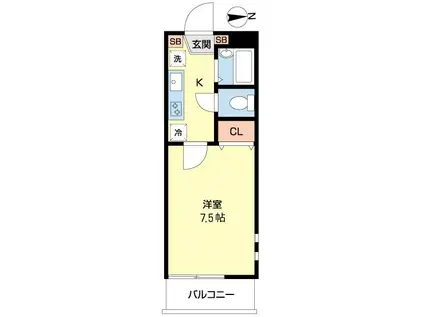 LIBERTY BELL(1K/3階)の間取り写真