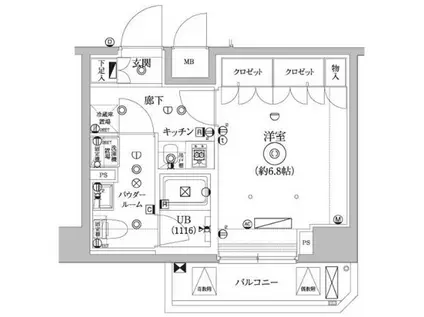 セジョリ墨田イーストIII(1K/8階)の間取り写真
