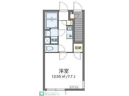 クレイノソレイユ立川(1K/1階)の間取り写真