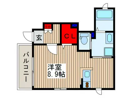 プラシード・サニー(ワンルーム/1階)の間取り写真