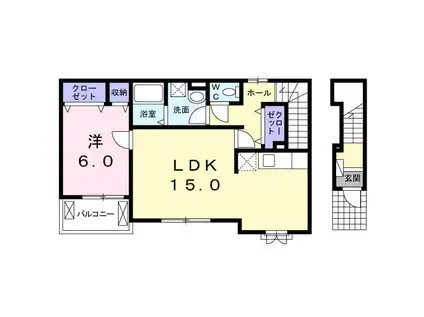 GRACE(1LDK/2階)の間取り写真