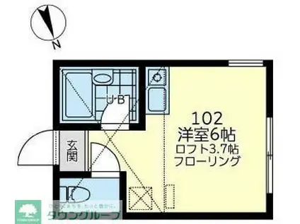 ユナイトリヴェール妙蓮寺(ワンルーム/1階)の間取り写真