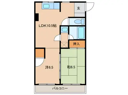 ベルメゾンまつなみ(2LDK/2階)の間取り写真