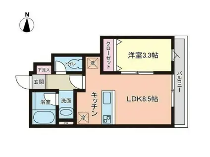 PREMORY名取駅前 B(1LDK/1階)の間取り写真