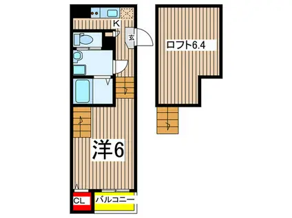 FLORA御器所(1K/2階)の間取り写真