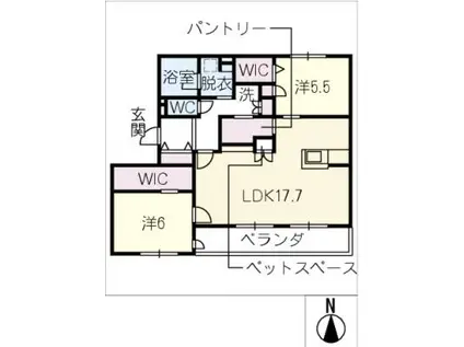 VERDE TIERRA(2LDK/2階)の間取り写真