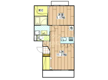 ALSOS(1LDK/3階)の間取り写真