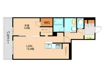 VERDE CLARO(1LDK/1階)の間取り写真