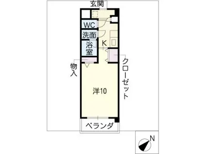 デュークK(1K/2階)の間取り写真