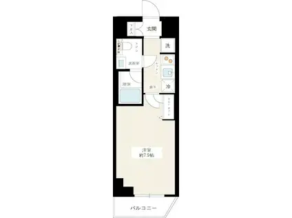 HYS CRECER 清澄白河(1K/2階)の間取り写真