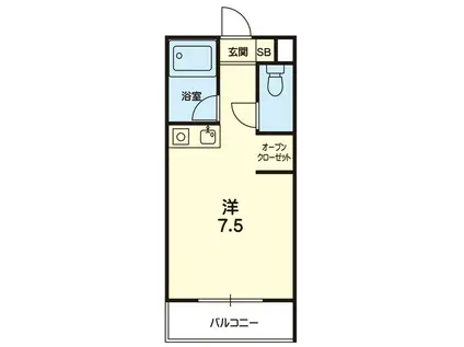 フォルム熊大前(ワンルーム/1階)の間取り写真