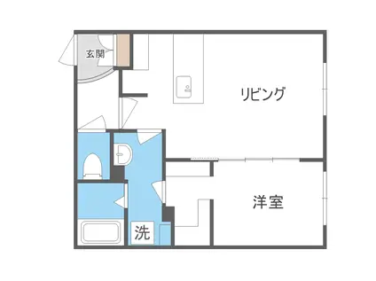 レブニーズ ザ・レジデンス 月寒中央(1LDK/5階)の間取り写真