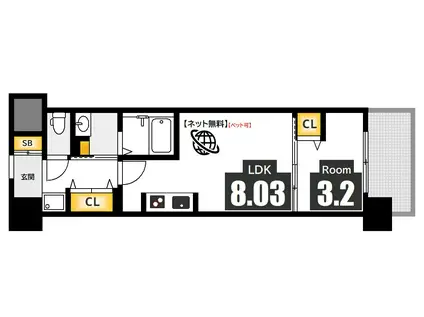エスポワールI(1LDK/5階)の間取り写真