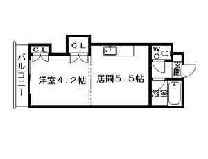 ドリーミーハイム(1DK/1階)の間取り写真