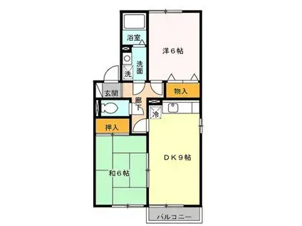 セジュールオリカンA棟(2DK/2階)の間取り写真